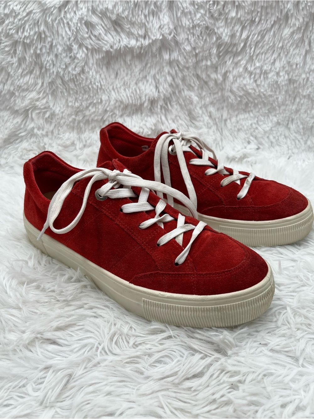 Legero Sneakers Size EU 42 U S 10.5-11 Red Suede Low Top Platform